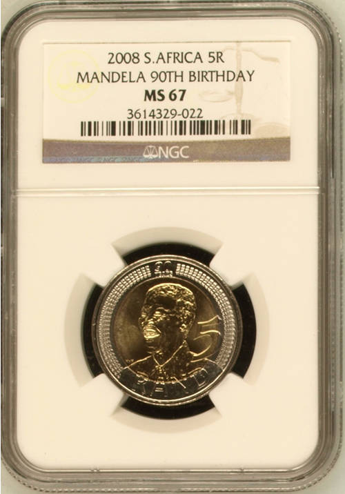 Mandela NGC Graded MS67 90th Birthday R5 High Grade !!