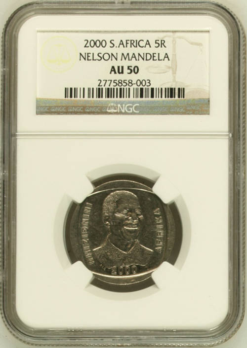 Mandela 2000 R5 NGC Graded AU 50 (only 265 of these) Build a scarce set.
