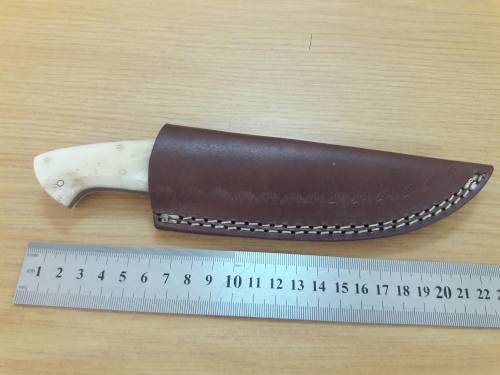 Handmade DAMASCUS Steel Knife, Bull horn and Camel Bone handle scales. NEW DESIGN !!!!