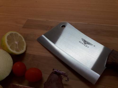 Meat Cleaver Bentley, Stainless Steel, Durable and made with one piece steel blade and WOODEN handle