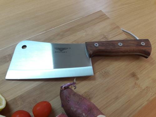 Meat Cleaver Bentley, Stainless Steel, Durable and made with one piece steel blade and WOODEN handle