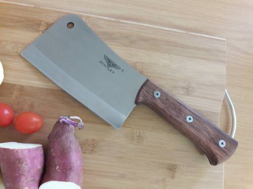 Meat Cleaver Bentley, Stainless Steel, Durable and made with one piece steel blade and WOODEN handle