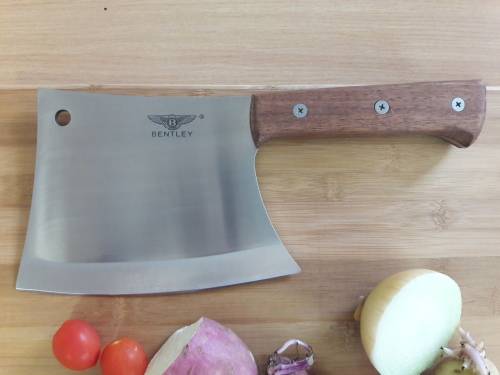 Meat Cleaver Bentley, Stainless Steel, Durable and made with one piece steel blade and WOODEN handle