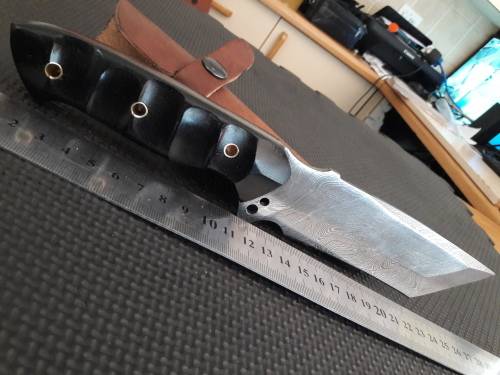 Handmade DAMASCUS Steel Hunting Knife,  MICARTA handle scales. NEW DESIGN !!!!!