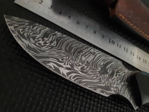 Handmade DAMASCUS Steel Hunting Knife,  MICARTA handle scales. NEW DESIGN !!!!!