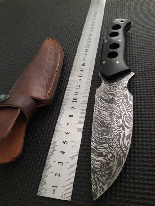 Handmade DAMASCUS Steel Hunting Knife,  MICARTA handle scales. NEW DESIGN !!!!!