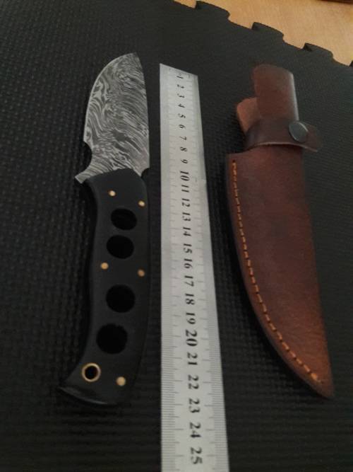 Handmade DAMASCUS Steel Hunting Knife,  MICARTA handle scales. NEW DESIGN !!!!!