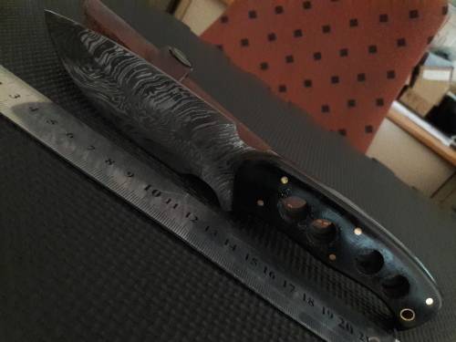Handmade DAMASCUS Steel Hunting Knife,  MICARTA handle scales. NEW DESIGN !!!!!