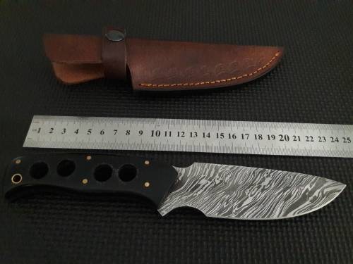 Handmade DAMASCUS Steel Hunting Knife,  MICARTA handle scales. NEW DESIGN !!!!!