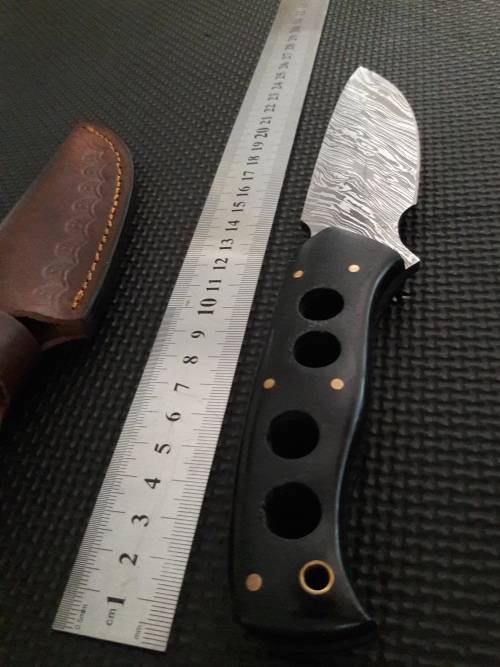 Handmade DAMASCUS Steel Hunting Knife,  MICARTA handle scales. NEW DESIGN !!!!!