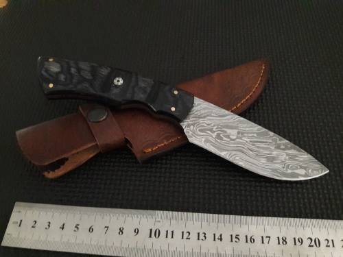 Handmade DAMASCUS Steel Hunting Knife with Wooden handle scales. NEW DESIGN !!!!!