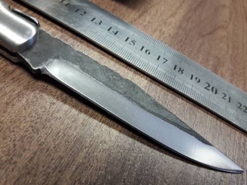 HANDMADE Black Ops, 1095 HIGH Carbon High quality steel folding knife with WOODEN handle scales.