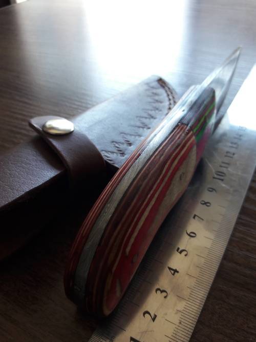 Handmade DAMASCUS Steel Hunting Knife with Wooden handle scales.FULL TANG !!!!!!