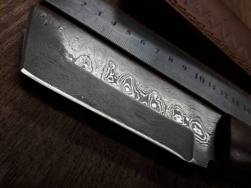 Handmade DAMASCUS Steel Hunting Knife with Wooden handle scales.FULL TANG !!!!!!