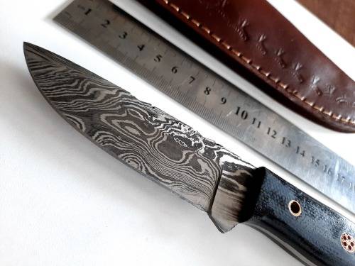 Handmade Damascus steel HUNTING  knife with MICARTA handle scales. NEW STOCK !!