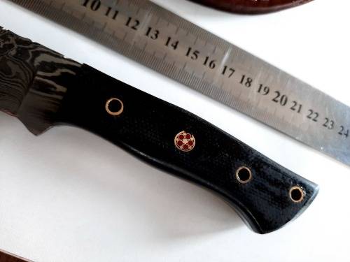 Handmade Damascus steel HUNTING  knife with MICARTA handle scales. NEW STOCK !!