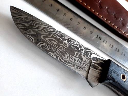 Handmade Damascus steel HUNTING  knife with MICARTA handle scales. NEW STOCK !!