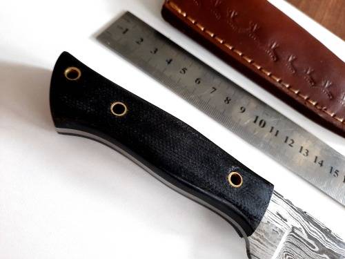 Handmade Damascus steel HUNTING  knife with MICARTA handle scales. NEW STOCK !!