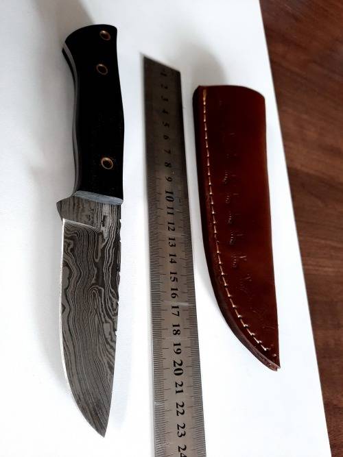 Handmade Damascus steel HUNTING  knife with MICARTA handle scales. NEW STOCK !!