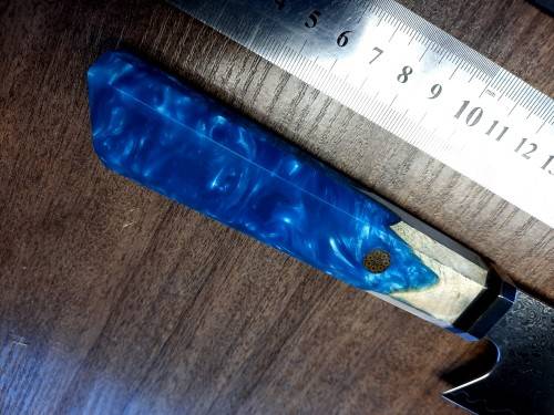 Damascus VG-10 Stainless Steel Japanese Chef's knife, Exotic Burl & Epoxy Resin handle, RAZOR SHARP,
