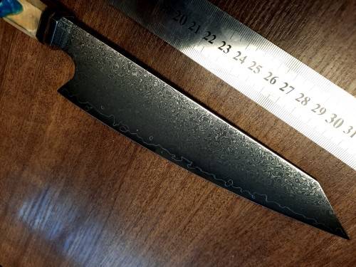 Damascus VG-10 Stainless Steel Japanese Chef's knife, Exotic Burl & Epoxy Resin handle, RAZOR SHARP,