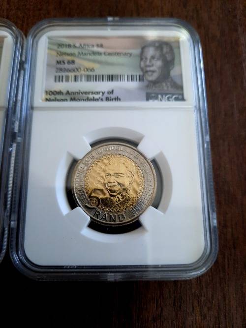 Mandela Centenary 2 Piece NGC Graded Set, MS68 (Second finest) & MS67, ONE BID FOR THE SET !!