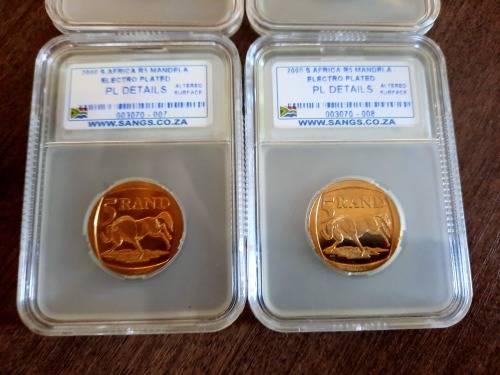 Mandela Smileys, 3 x PL Details, 1 x VF Details, ALL GOLD Plated, was graded by error, Not allowed
