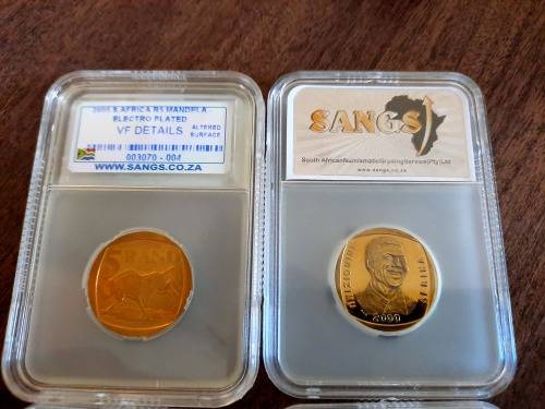 Mandela Smileys, 3 x PL Details, 1 x VF Details, ALL GOLD Plated, was graded by error, Not allowed