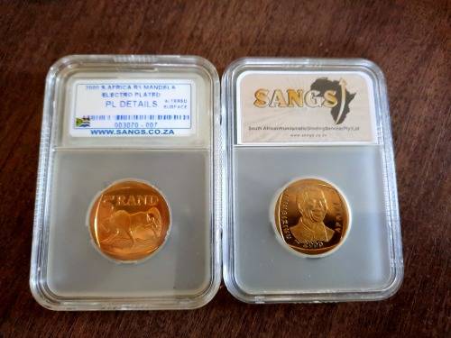 Mandela Smileys, 3 x PL Details, 1 x VF Details, ALL GOLD Plated, was graded by error, Not allowed