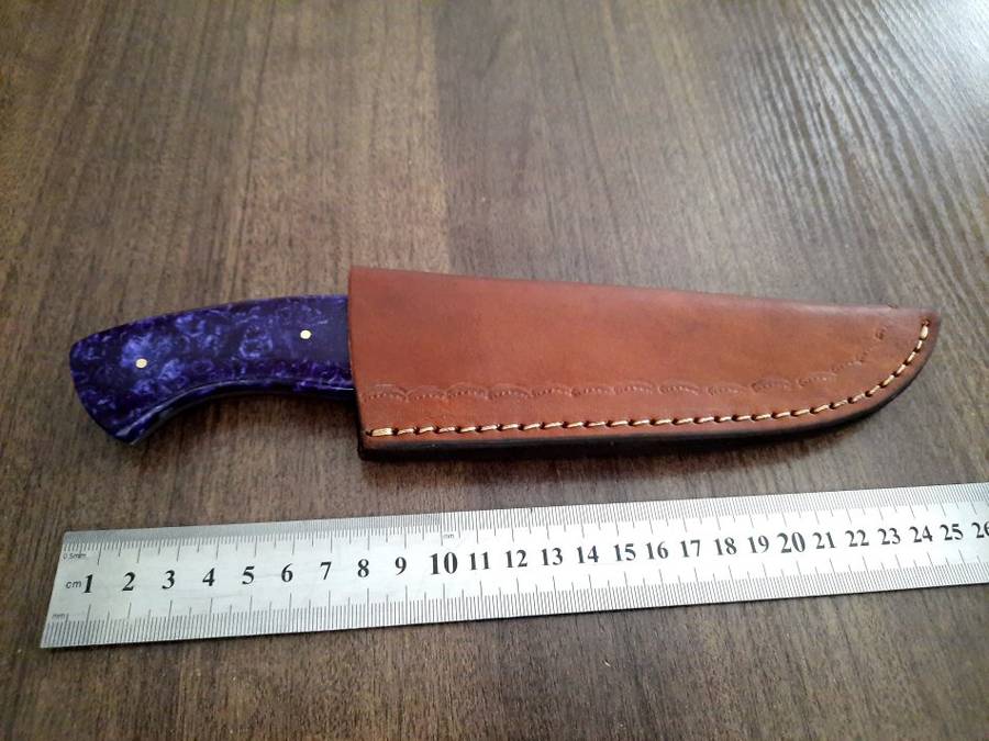Handmade Damascus steel HUNTING Knife with Epoxy Resin handle scales, Perfect Gift for him.