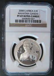 Ghandi PF69 NGC Graded coins Almost perfect Sterling silver