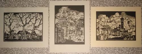 Set of three linocuts by Gregoire Boonzaier