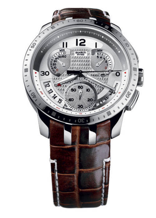 Awesome Swatch Retrograde Brown Leather Strap - YRS403