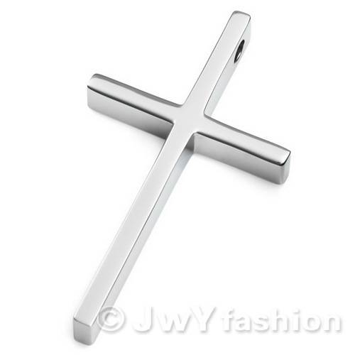 MENS SILVER  STAINLESS STEEL CROSS