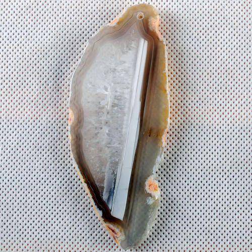 AGATE DRUZY FREEFORM PENDANT   94MM X 36MM X 5MM FREE THONG OF CHOICE