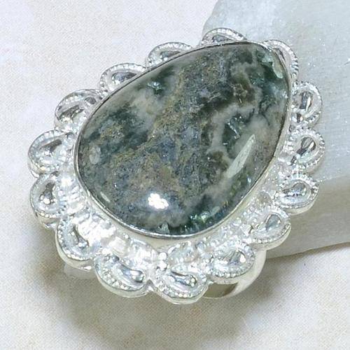 OCEAN JASPER  SET IN  925 STERLING SILVER SIZE 8 1/2