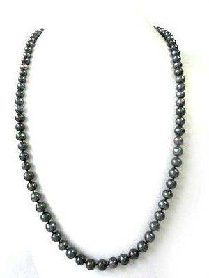 BLACK FRESHWATER PEARLS 6MM TO 7MM 78CM IN LENGTH