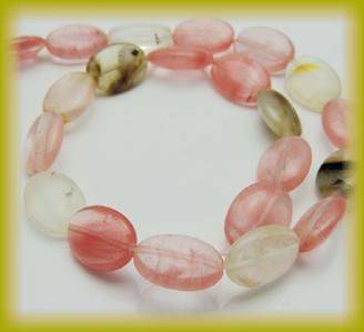 VOLCANO CHERRY QUARTZ  12 X 13  MM OVAL LOOSE GEMS 22 PIECES