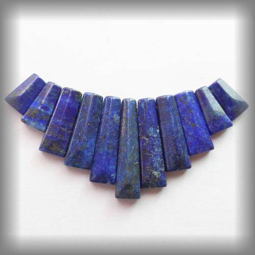 LAPIS LAZULI 40 X 9 X 5 MM  LOOSE GEMS 11 PIECES