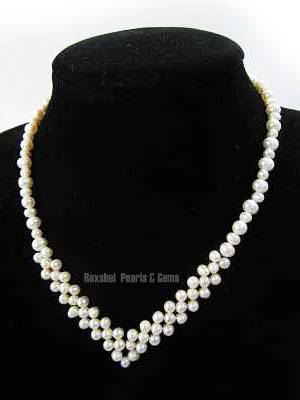 18" WHITE GENIUNE FRESH WATER PEARLS WHITE GOLD PLATED CLASP