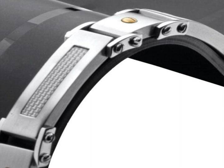 STAINLESS STEEL 316L SILVER AND GOLD   HEAVY LINKED BRACKLET