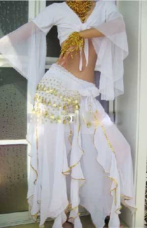 TERYLENE AND CHIFON  TWIN SET EXPANDING SKIRT AND ITS GOLD TRIMMINGS   SIZE 34