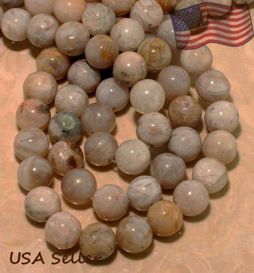 BAMBOO AGATE GEMSTONE 13MM EACH  15 2.3 INCH   BA84GRMS  32 STONES