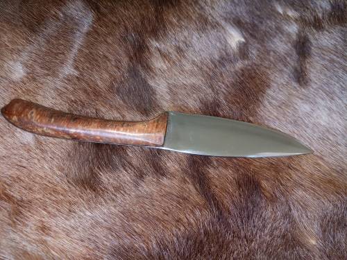 HANDMADE KNIFE WITH LEATHER SCABBARD