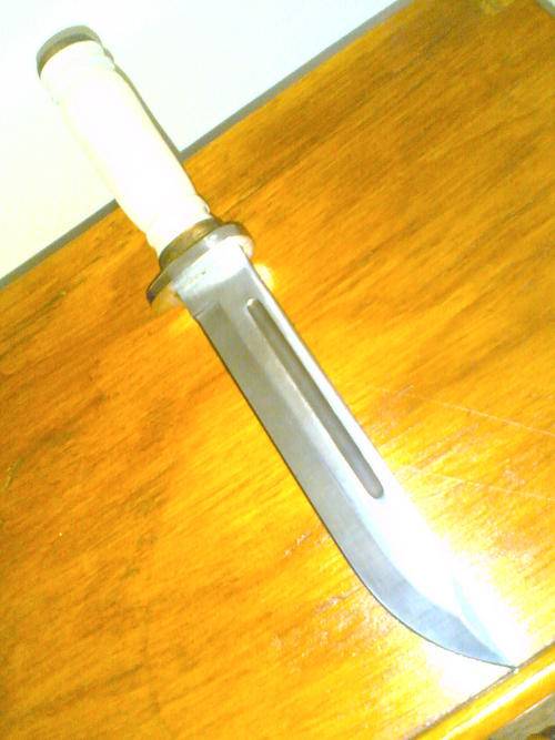 STUNNING 33CM HANDMADE KNIFE USING GIRAFFE BONE FOR HANDLE AND A KA-BAR SS STEEL BLADE KNIFE