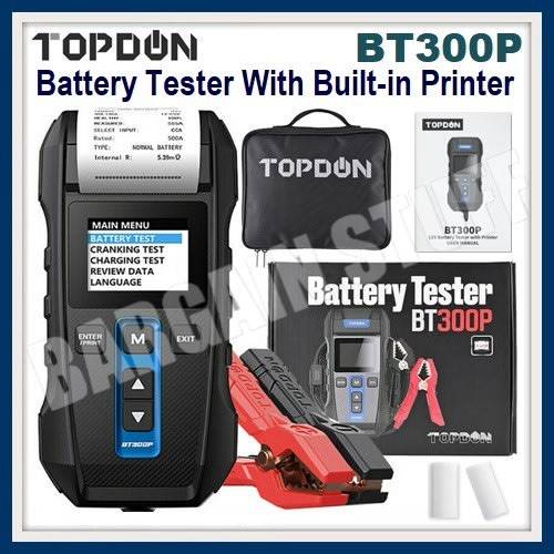Topdon BT300P 12v Battery Tester With Built-in Printer