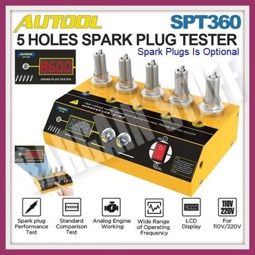 Autool SPT360 Spark Plug Tester With Adjustable Working Frequency & 5 Testing Holes