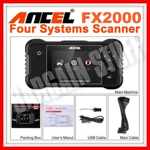 Ancel FX2000 OBDII 4 System Scanner For Engine, ABS, SRS, AT Transmission.