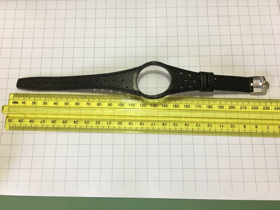 OMEGA DYNAMIC GENUINE LEATHER BLACK GENTS WATCH STRAP