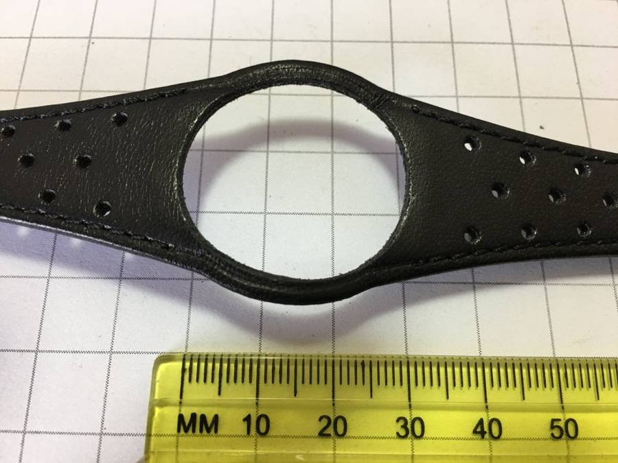 OMEGA DYNAMIC GENUINE LEATHER BLACK GENTS WATCH STRAP